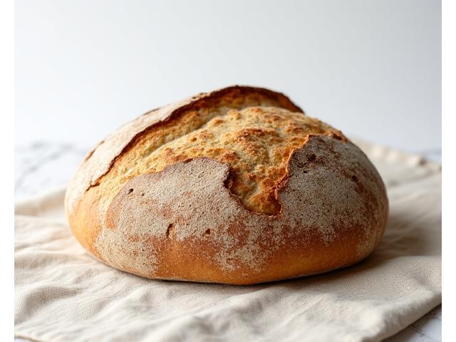 Classic country sourdough loaf with a beautifully scored crust