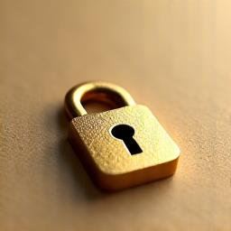 Golden lock icon representing data security and privacy